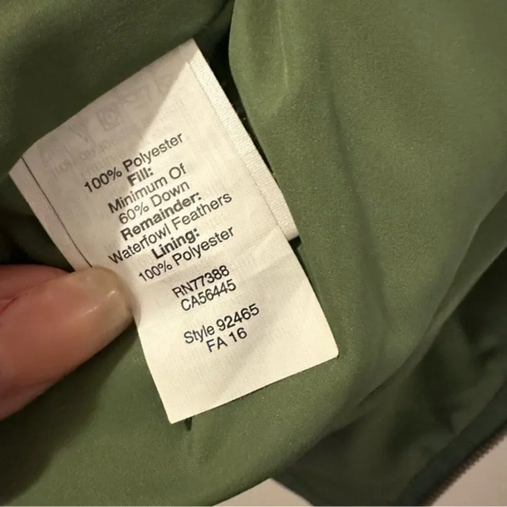 J.Crew Down Quilted Puffer Vest Olive Green Full Zip Women’s Small Cozy Layer - Picture 10 of 11